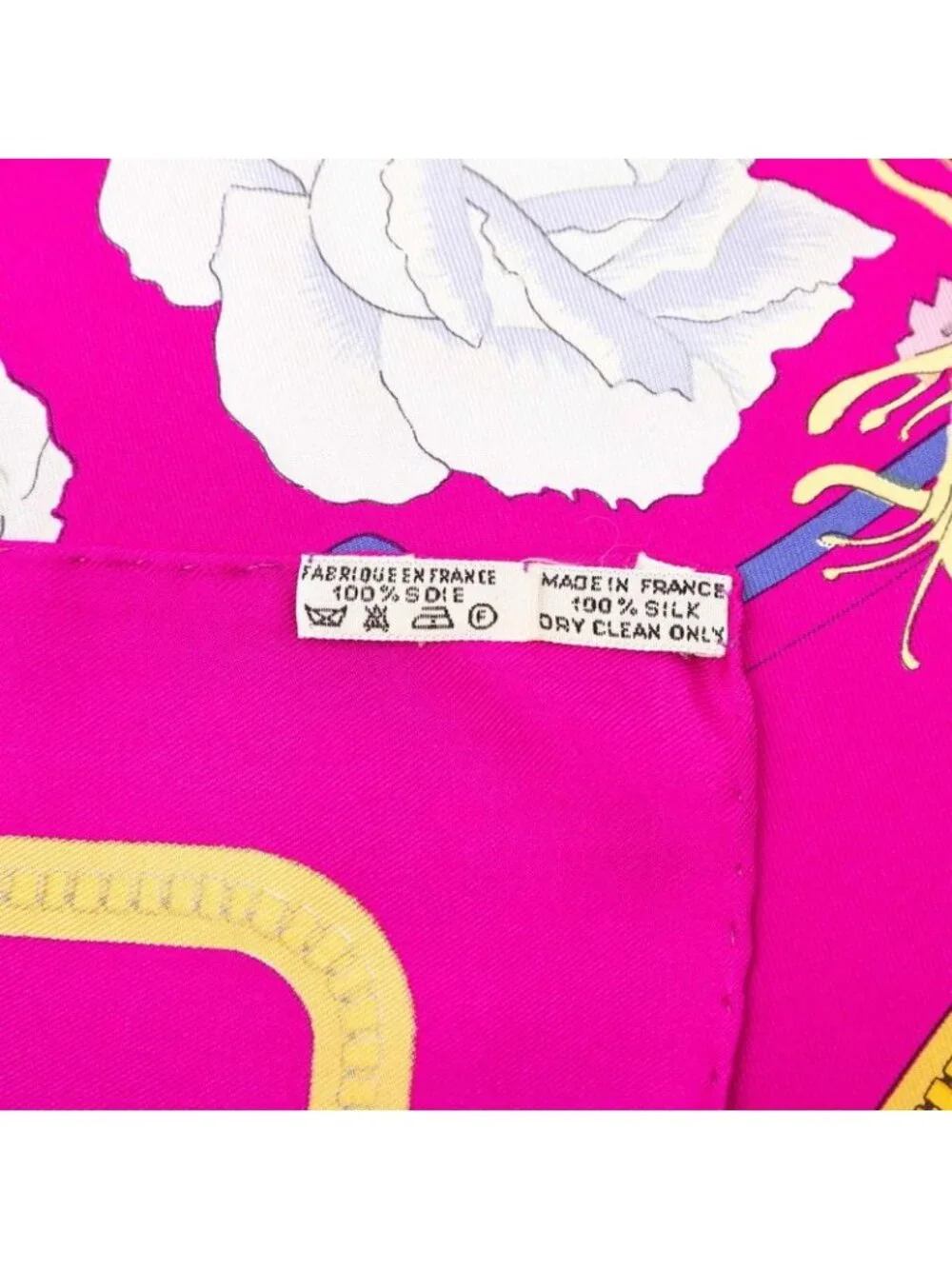 Hermes Carre 90 Fleurs Raisins Grape Flower Scarf Pink Multicolor Silk